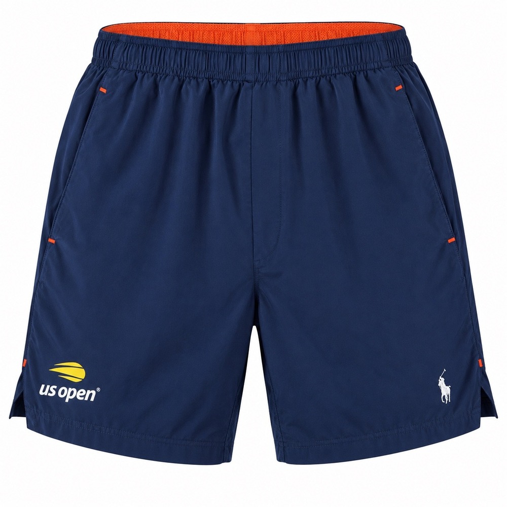 Polo Ralph Lauren Mens US Open Tennis Shorts L Recycled Polyester Navy Blue